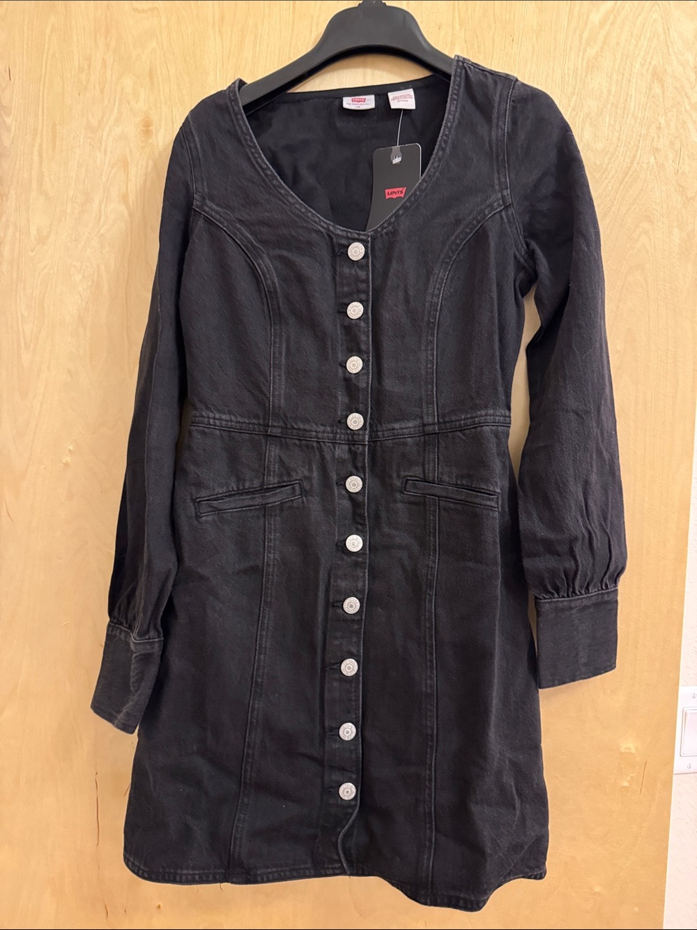 Levi's Black Button-Front Denim Dress Jacket